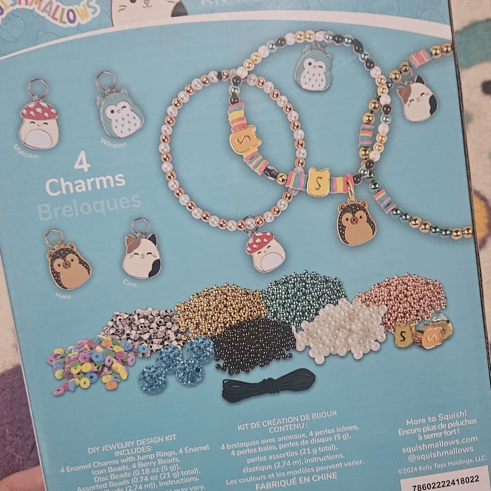 NIB Squishmallows Mix & Match Bracelet Design Kit​ Makes 10 Bracelets